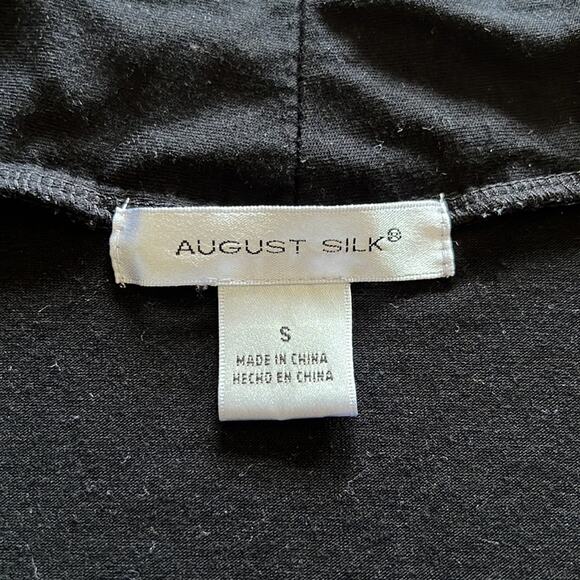 August Silk Black Knit Open Front Jacket Top Woman Size Small Y2K - Picture 5 of 10